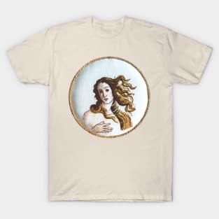 the birth of venus embroidery Sandro Botticelli T-Shirt